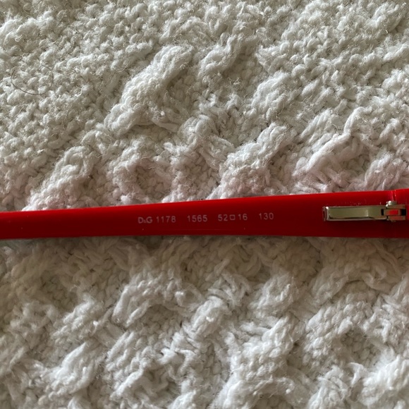 DOLCE & GABBANA Ladies Eyeglasses D & G 1178 Black Red 52~16~130 - Picture 5 of 5